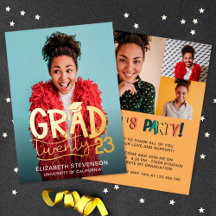 Grad 2023 audacieuse fête de graduation 4 photo or
