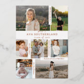 Invitation En Aluminium Grad Alors & Maintenant Photo & Faits saillants Fa (Recto)