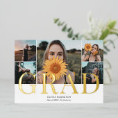 Invitation En Aluminium Grad Chic Multi Photo Graduation (Debout devant)