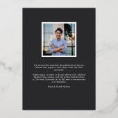 Invitation En Aluminium Grad de l'huile | Diplôme photo vertical (Verso)