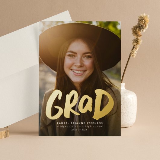 Invitation En Aluminium Grad Grad or moderne une feuille de graduation pho