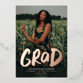 Invitation En Aluminium Grad Grad or moderne une graduation photo (Recto)