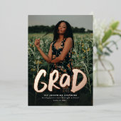 Invitation En Aluminium Grad Grad or moderne une graduation photo (Debout devant)