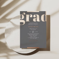 Grad Moderne Gras Graduation Party Gris Rose Or