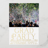 Invitation En Aluminium GRAD PARTY | Classe de 2023 Gold Pressing Moderne  (Devant)