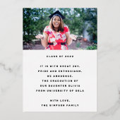 Invitation En Aluminium GRAD PARTY | Classe de 2023 Gold Pressing Moderne  (Verso)