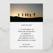 Invitation En Aluminium GRAD PARTY | Gold Pressed Script Modern College (Verso)