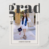 Invitation En Aluminium Grade Bold Graduation Fête rose Gold (Verso)