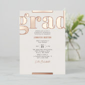 Invitation En Aluminium Grade Bold Graduation Fête rose Gold (Debout devant)