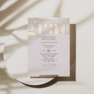 Invitation En Aluminium Grade Bold Graduation Fête rose Gold
