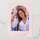 Invitation En Aluminium Graduate Classe De Graduation Arch Photo Argent (Recto)