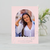 Invitation En Aluminium Graduate Classe De Graduation Arch Photo Argent (Debout devant)
