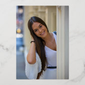 Invitation En Aluminium Graduate Classe De Graduation Arch Photo Argent (Verso)