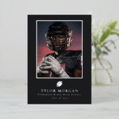 Invitation En Aluminium Graduate Photo Football Graduation Announcement (Debout devant)