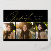 Invitation En Aluminium Graduate trois photo simple moderne graduation (Recto)