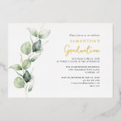 Invitation En Aluminium Graduation 2025 Photo Script Grad Gold (Recto)