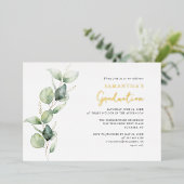 Invitation En Aluminium Graduation 2025 Photo Script Grad Gold (Debout devant)