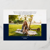 Invitation En Aluminium Graduation 2025 Script Graduate Merci Gold (Verso)