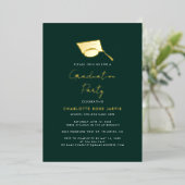Invitation En Aluminium Graduation 2025 Script Graduate Party Gold (Debout devant)