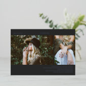 Invitation En Aluminium Graduation 2 Ligne photo Art gris foncé (Debout devant)