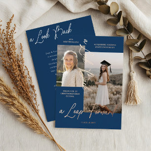Invitation En Aluminium Graduation Alors & Maintenant Photo Collage Faire-