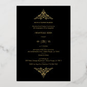 Invitation En Aluminium Graduation Black Real Golden Chic Lace Romantic (Verso)