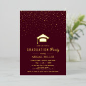 Invitation En Aluminium Graduation cap confetti Class Of 2025 burgundy (Debout devant)