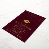 Invitation En Aluminium Graduation cap confetti Class Of 2025 burgundy (Rotation)