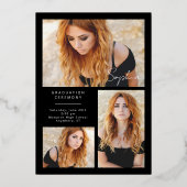 Invitation En Aluminium Graduation de l'Élégant Black Gold (Verso)