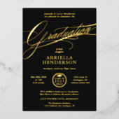 Invitation En Aluminium Graduation de script élégant et formel (Recto)