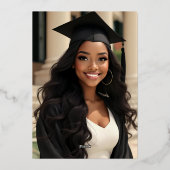 Invitation En Aluminium Graduation de script élégant et formel (Verso)