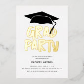 Invitation En Aluminium Graduation Gold de luxe (Recto)