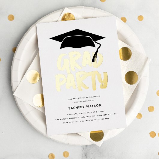 Invitation En Aluminium Graduation Gold de luxe