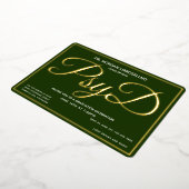 Invitation En Aluminium Graduation Green Gold PsyD (Rotation)