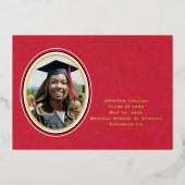 Invitation En Aluminium Graduation infirmière Élégant Merci rouge Script (Recto)