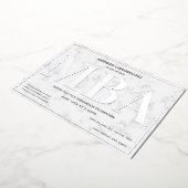 Invitation En Aluminium Graduation MBA Marble Silver (Rotation)