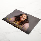 Invitation En Aluminium Graduation minimale moderne 2 Photo Gold Foil Invi (Rotation)