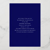 Invitation En Aluminium Graduation moderne Marine Blue Gold Foil Faire-par (Verso)
