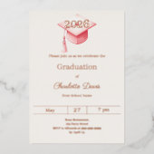 Invitation En Aluminium Graduation party rose gold class of 2026 luxury (Recto)