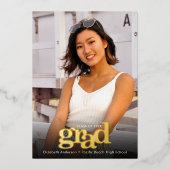 Invitation En Aluminium Graduation photo audacieuse typographie moderne vé (Recto)