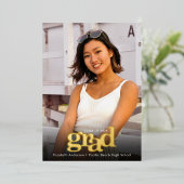 Invitation En Aluminium Graduation photo audacieuse typographie moderne vé (Debout devant)