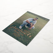 Invitation En Aluminium Graduation Photo Gold Bold Pressé (Rotation)