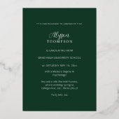 Invitation En Aluminium Graduation photo GRAD moderne - Green Foil (Verso)