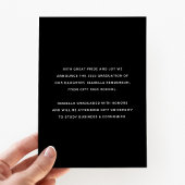 Invitation En Aluminium Graduation photo moderne Black Gold Foil