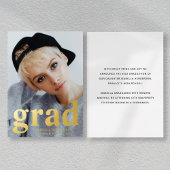 Invitation En Aluminium Graduation photo moderne Gold Foil