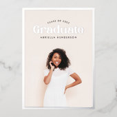 Invitation En Aluminium Graduation photo moderne rétro (Recto)