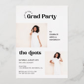 Invitation En Aluminium Graduation photo moderne rétro (Verso)