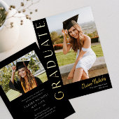 Invitation En Aluminium Graduation photo verticale moderne