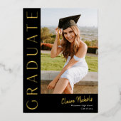 Invitation En Aluminium Graduation photo verticale moderne (Recto)