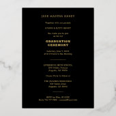 Invitation En Aluminium Graduation Real Golden Chic Fancy Romantic Photo  (Verso)